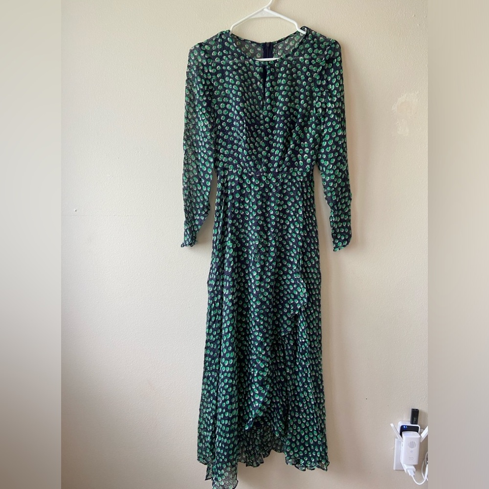 LK Bennett DR BEYA 100% Silk Floral Dress Size US2/UK6 in Midnight